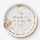 ピンクガールミプレゼンタシオンデ3アニョスペインのス ペーパープレート (正面)