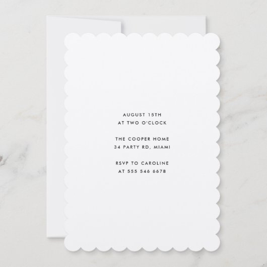 ピンクガールモダンズ誕生日カメ招待状 招待状 (裏面)