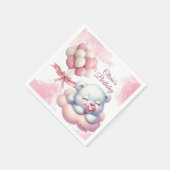 ピンクガールレインボースター誕生日 スタンダードカクテルナプキン (角)