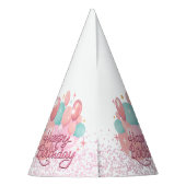 ピンクガールレインボースター誕生日 パーティーハット (裏面)