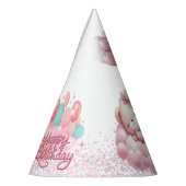 ピンクガールレインボースター誕生日 パーティーハット (左)