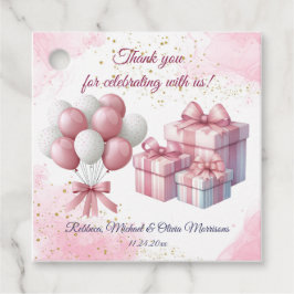 ピンクガールレインボースター誕生日 フェイバータグ