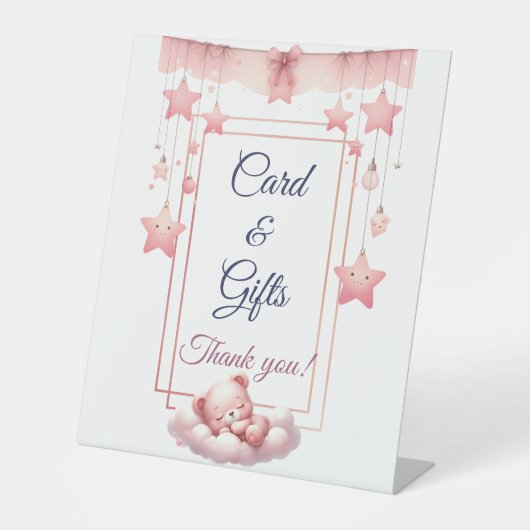 ピンクガールレインボースター誕生日 台座サイン (正面)