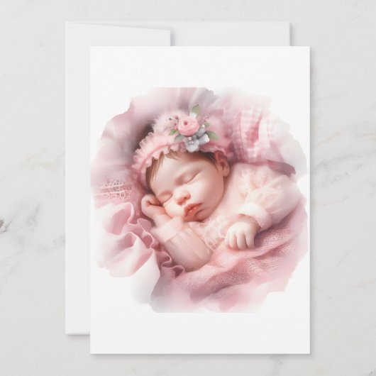 ピンクガールレインボースター誕生日 招待状 (裏面)