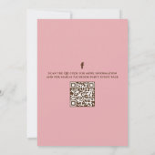 ピンクガールヴィンテージテディベアQRコードソーシャルメディア 招待状 (裏面)