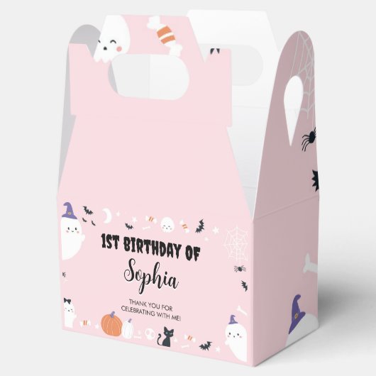 ピンクガール不気味ワン幽霊誕生日お願いボックス フェイバーボックス (オープン)