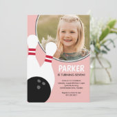 ピンクガール写真ボーリング誕生会 招待状 (スタンド正面)