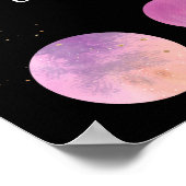 ピンクガール宇宙飛行士宇宙誕生日へようこそ ポスター (角)