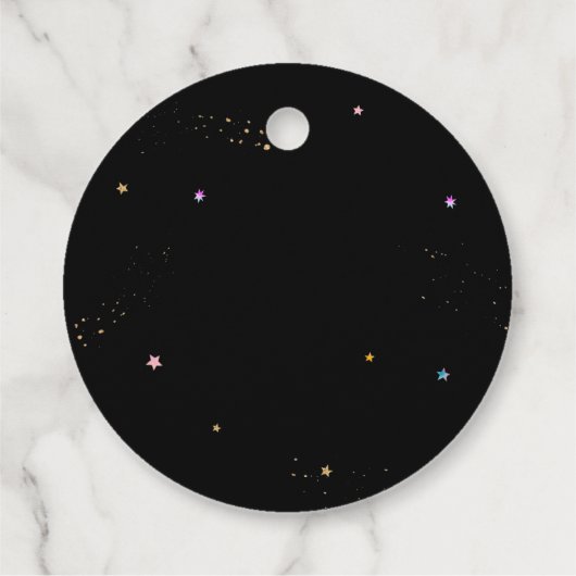 ピンクガール宇宙飛行士宇宙誕生日 フェイバータグ (裏面)