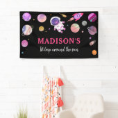 ピンクガール宇宙飛行士宇宙誕生日 横断幕 (インサイチュ)