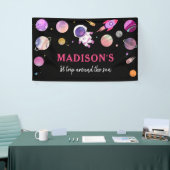 ピンクガール宇宙飛行士宇宙誕生日 横断幕 (トレードショー)