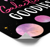 ピンクガール宇宙飛行士銀河グッズ誕生日標識 ポスター (角)