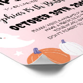 ピンクガール幽霊誕生日タイムカプセルサイン ポスター (角)