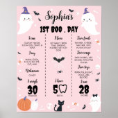 ピンクガール幽霊1stバースデーマイルストーンサイン ポスター (正面)