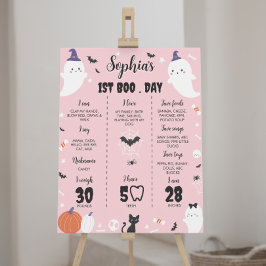 ピンクガール幽霊1stバースデーマイルストーンサイン ポスター