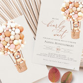 ピンクガール待てよ！赤ちゃんシャワー 招待状