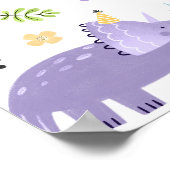 ピンクガール恐竜の誕生日パーティーへようこそ ポスター (角)