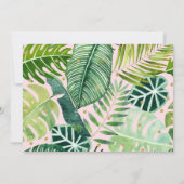 ピンクガール恐竜トロピカル誕生日招待状 招待状 (裏面)