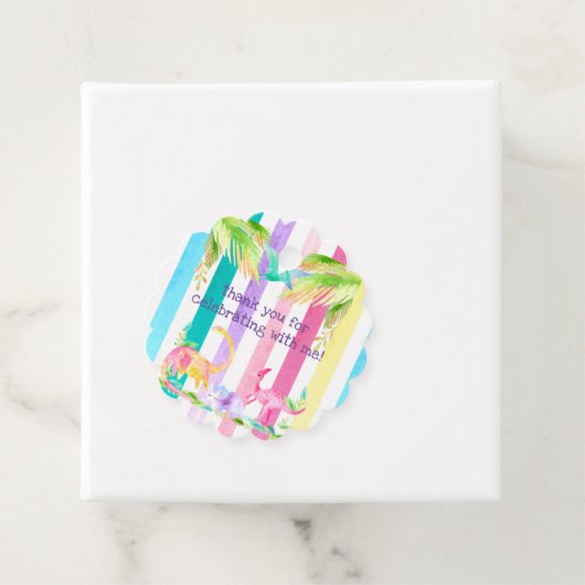 ピンクガール恐竜メッセージカード フェイバータグ (インサイチュ)