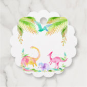 ピンクガール恐竜メッセージカード フェイバータグ (裏面)