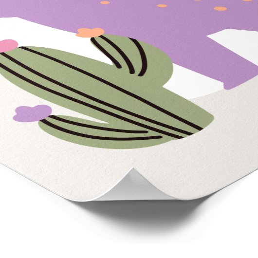 ピンクガール恐竜3rd誕生日パーティーポスター ポスター (角)