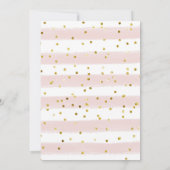 ピンクガール我々は赤ちゃんシャワーを心待ちできる 招待状 (裏面)