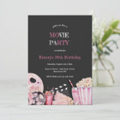 ピンクガール映画ナイトパーティの招待状 招待状 (スタンド正面)