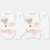 ピンクガール熱い空気バルーンムーンスターベビーシャワー フェイバーボックス (見開き)