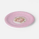 ピンクガール誕生日パーティープリンセス写真 ペーパープレート (アングル)