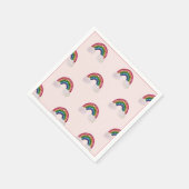 ピンクガール誕生日虹 スタンダードカクテルナプキン (角)