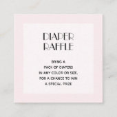 ピンクガール赤ちゃんシャワーおむつラッフル エンクロージャーカード (正面)