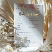 ピンクガール赤ちゃんシャワーゲームの予測とアドバイス 箔招待状