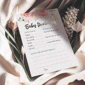 ピンクガール赤ちゃんシャワーゲームの予測とアドバイス 箔招待状