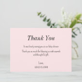 ピンクガール赤ちゃんシャワーサンキューカード サンキューカード (スタンド正面)