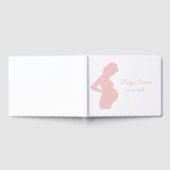 ピンクガール赤ちゃんシャワー妊婦ベビーバンプ ゲストブック (全面)