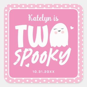 ピンクガール2ハロウィン不気味2回目の誕生日 スクエアシール