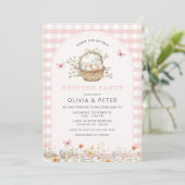 ピンクガール ネスティングパーティー 準備 ネスト ベビーシャワー 招待状 (スタンド正面)