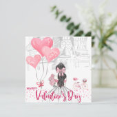 ピンクガール/バイクバルーン/バレンタインデイカード (スタンド正面)