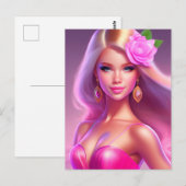 ピンクガール ポストカード (正面/裏面)