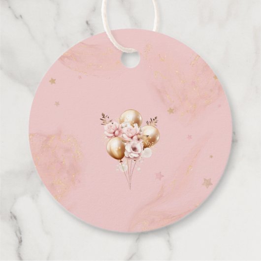 ピンクガールTeddy Bearバルーン感謝の気持ちを多く フェイバータグ (裏面)