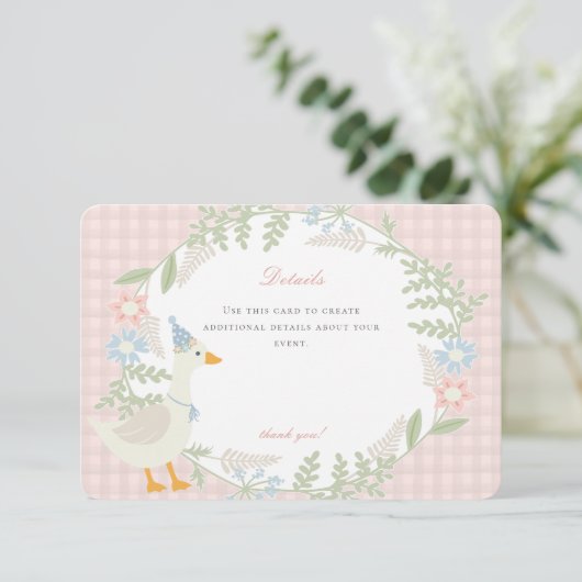 ピンクガ間抜けースギンガムフローラ詳細 エンクロージャーカード (スタンド正面)