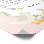 ピンクガ間抜けースフローラギンガムアドバイス用ベビー ポスター (角)