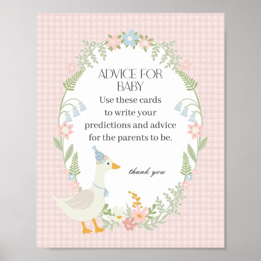 ピンクガ間抜けースフローラギンガムアドバイス用ベビー ポスター (正面)