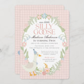 ピンクガ間抜けースフローラギンガムバースデーパーティー 招待状 (正面/裏面)