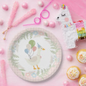 ピンクガ間抜けースフローラギンガム紙 ペーパープレート (パーティー)