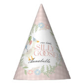 ピンクガ間抜けースフローラギンガム誕生日の好意 パーティーハット (正面)