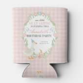 ピンクガ間抜けースフローラギンガム誕生日の好意 缶クーラー (裏面)