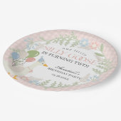 ピンクガ間抜けースフローラギンガム誕生日 ペーパープレート (アングル)