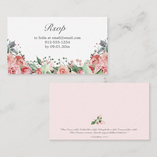 ピンクキエレガントンセアニラRSVPエンクロージャカード エンクロージャーカード (正面/裏面)