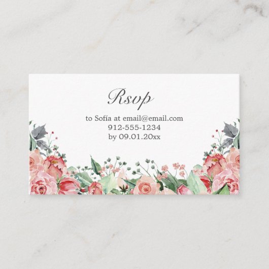 ピンクキエレガントンセアニラRSVPエンクロージャカード エンクロージャーカード (正面)